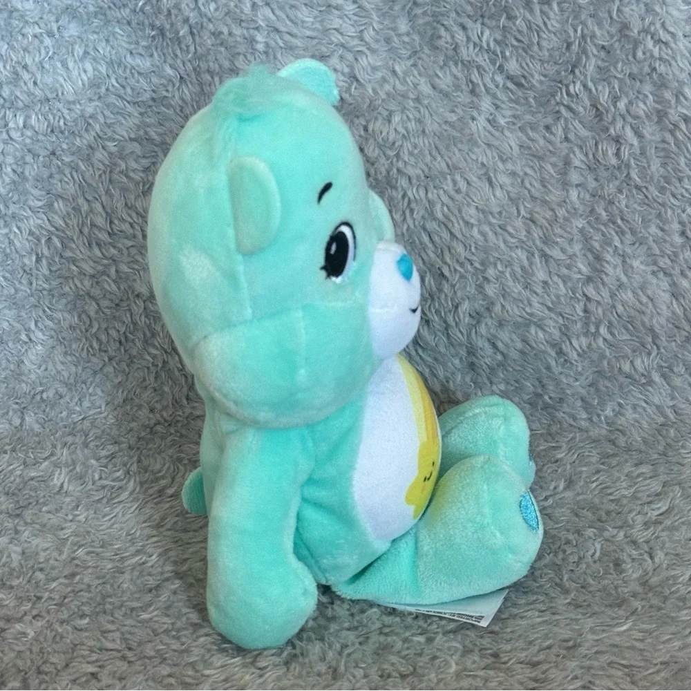 Care Bears Wish Bear Plush 9” Aqua Green Stuffed Animal Shooting Star